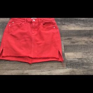 Guess by Marciano Grunge Side Slits Red Mini Skirt Excellent Condition